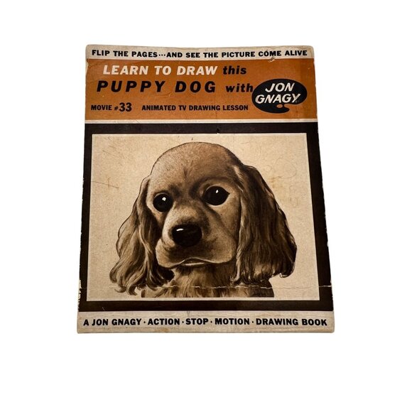 1960 Jon Gnagy Learn To Draw Puppy Dog Flip Book Movie #33 Stop Motion Drawing - Picture 1 of 6